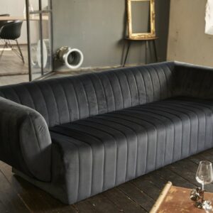 Sofas KAWOLA Sofa NORLO 3-Sitzer Stoff velvet schwarz im onlineshop kaufen