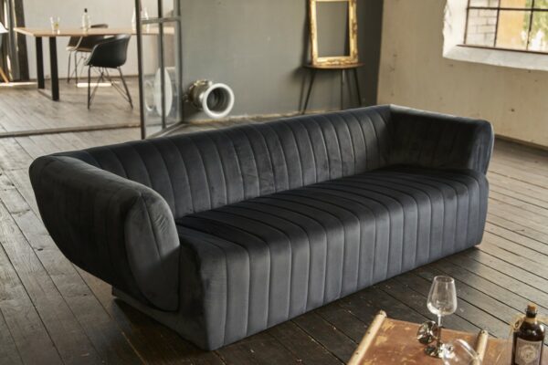 Sofas KAWOLA Sofa NORLO 3-Sitzer Stoff velvet schwarz im onlineshop kaufen