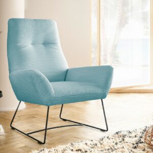 Industriell KAWOLA Sessel BISA Cord hellblau im onlineshop kaufen