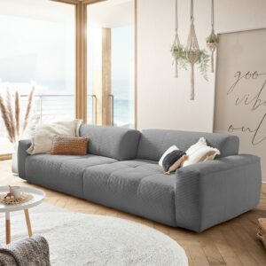 BigSofa KAWOLA Sofa TORI 3-Sitzer mit Sitztiefenverstellung Cord grau im onlineshop kaufen