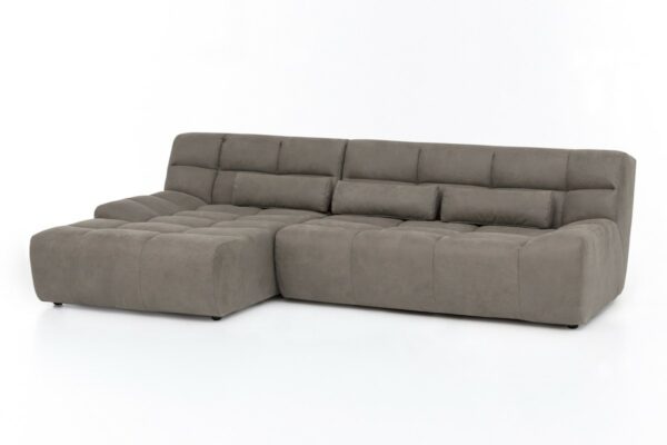 BigSofa KAWOLA Ecksofa SETO Big Sofa Recamiere links Microfaser graubraun im onlineshop kaufen