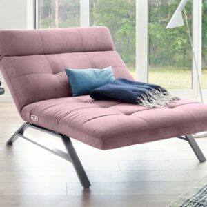 Velvet Dream KAWOLA Liege AMERIVA Sessel Relaxliege Maxi Velvet rosa Fuß chrome im onlineshop kaufen