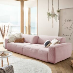 BigSofa KAWOLA Sofa TORI 3-Sitzer mit Sitztiefenverstellung Cord rosa im onlineshop kaufen