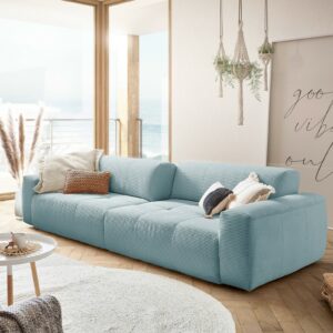 BigSofa KAWOLA Sofa TORI 3-Sitzer mit Sitztiefenverstellung Cord hellblau im onlineshop kaufen