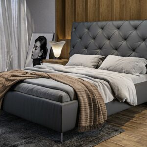 Betten KAWOLA Bett ANNY Polsterbett Leder schwarz 160x200cm im onlineshop kaufen