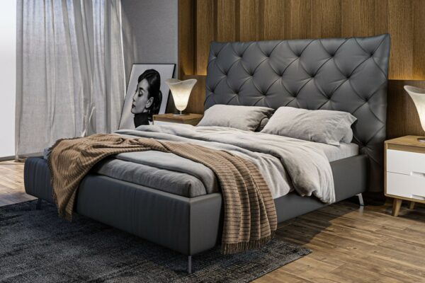 Betten KAWOLA Bett ANNY Polsterbett Leder schwarz 160x200cm im onlineshop kaufen