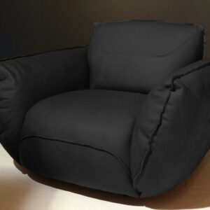 Boho Style KAWOLA Sessel DAVITO Ledersessel Leder schwarz im onlineshop kaufen