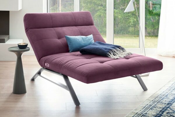 Velvet Dream KAWOLA Liege AMERIVA Sessel Relaxliege Maxi Velvet purple Fuß chrome im onlineshop kaufen
