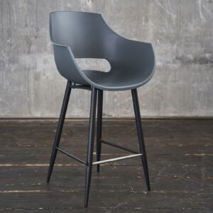 Barstühle KAWOLA Thekenhocker ZAJA Barstuhl Sitzhöhe 65 cm Kunststoff grau im onlineshop kaufen