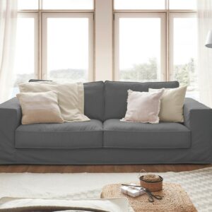 Brooklyn Loft KAWOLA Sofa ROMA 2-Sitzer Stoff grau im onlineshop kaufen