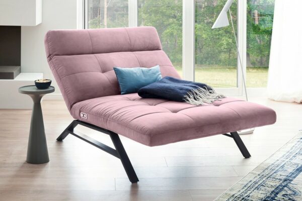 Velvet Dream KAWOLA Liege AMERIVA Sessel Relaxliege Maxi Velvet rosa Fuß schwarz im onlineshop kaufen