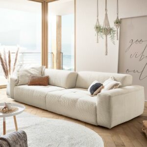 BigSofa KAWOLA Sofa TORI 3-Sitzer mit Sitztiefenverstellung Cord cremeweiß im onlineshop kaufen