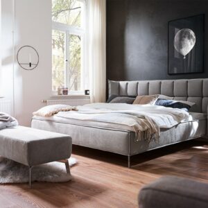 Betten KAWOLA Bett SOFIA Polsterbett Stoff grau 160x200cm im onlineshop kaufen