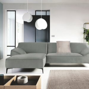 BigSofa KAWOLA Ecksofa TUNIA Sofa Recamiere links Stoff Velvet grau im onlineshop kaufen