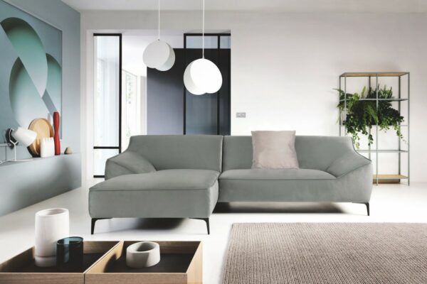 BigSofa KAWOLA Ecksofa TUNIA Sofa Recamiere links Stoff Velvet grau im onlineshop kaufen