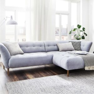 BigSofa KAWOLA Ecksofa NALA Sofa Longchair rechts Stoff hellblau im onlineshop kaufen