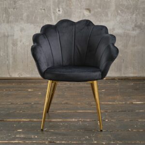 Designstühle KAWOLA Stuhl CARLA Esszimmerstuhl Velvet schwarz Fuß gold im onlineshop kaufen