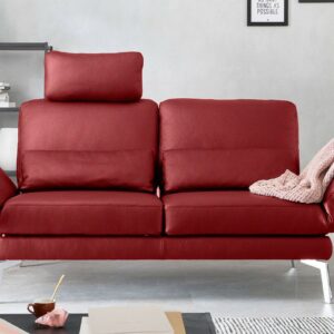 Boho Style KAWOLA Sofa HURRICANE 2-Sitzer Leder rot im onlineshop kaufen