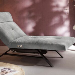 Velvet Dream KAWOLA Liege AMERIVA Sessel Relaxliege Velvet grau Fuß schwarz im onlineshop kaufen