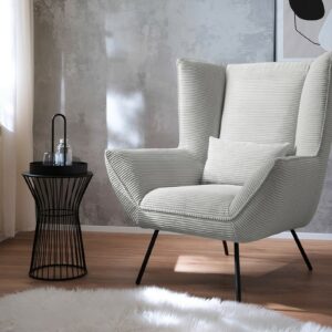 Industriell KAWOLA Sessel IVA Relaxsessel Cord hellgrau im onlineshop kaufen