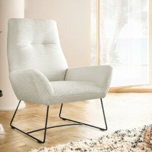 Industriell KAWOLA Sessel BISA Cord cremeweiß im onlineshop kaufen