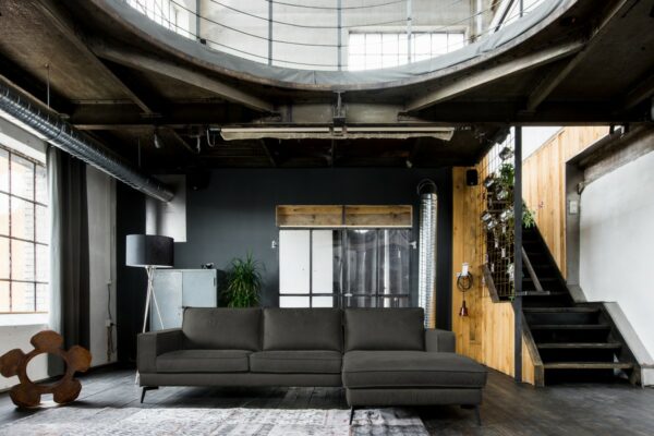 Brooklyn Loft KAWOLA Sofa BLOOM Recamiere rechts Leder grau im onlineshop kaufen