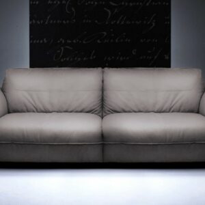 Boho Style KAWOLA Sofa DAVITO 3-Sitzer Megasofa Leder grau im onlineshop kaufen