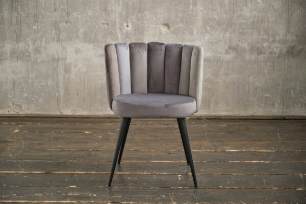 Designstühle KAWOLA Stuhl JADA Esszimmerstuhl Velvet grau Fuß schwarz im onlineshop kaufen