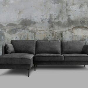 Ecksofa KAWOLA Sofa VINCENT Ecksofa Stoff Velvet anthrazit Recamiere links im onlineshop kaufen