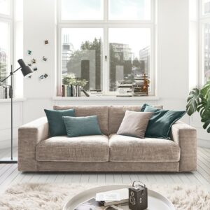 Boho Style KAWOLA Sofa MADELINE 2-Sitzer Cord taupe im onlineshop kaufen