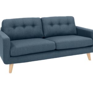 Retro KAWOLA 3-Sitzer ALEXO Sofa Stoff blau im onlineshop kaufen