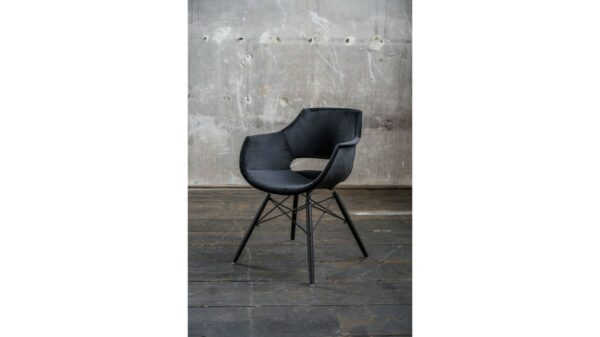 Designstühle KAWOLA Stuhl ZAJA Esszimmerstuhl Velvet schwarz im onlineshop kaufen