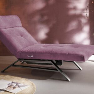 Velvet Dream KAWOLA Liege AMERIVA Sessel Relaxliege Velvet purple Fuß chrome im onlineshop kaufen