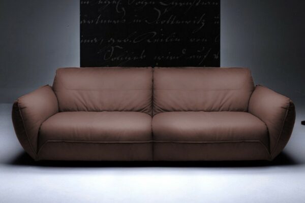 Boho Style KAWOLA Sofa DAVITO 3-Sitzer Megasofa Leder dunkelbraun im onlineshop kaufen