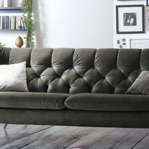 Sofas KAWOLA Sofa CHARME 3-Sitzer Stoff Velvet silver 225x94x95cm (B/H/T) im onlineshop kaufen