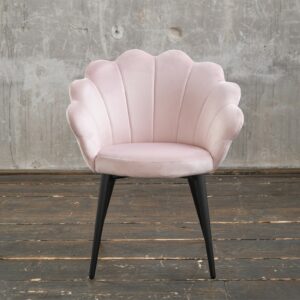 Designstühle KAWOLA Stuhl CARLA Esszimmerstuhl Velvet rosa Fuß schwarz im onlineshop kaufen