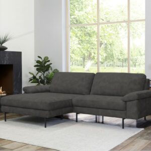 Ecksofa KAWOLA Sofa VISAO Ecksofa Velvet Recamiere links anthrazit im onlineshop kaufen