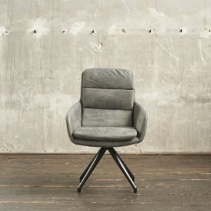 Designstühle KAWOLA Sessel VINCE Drehstuhl Drehsessel Microfaser grau im onlineshop kaufen