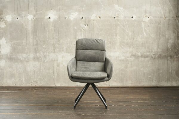 Designstühle KAWOLA Sessel VINCE Drehstuhl Drehsessel Microfaser grau im onlineshop kaufen