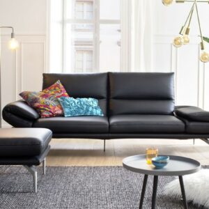 Brooklyn Loft KAWOLA Ledersofa KIMI 2-Sitzer Sofa schwarz im onlineshop kaufen