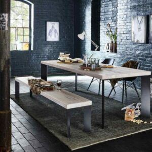 Brooklyn Loft KAWOLA Esszimmertisch ANTU Tisch Eiche Massiv 180x100cm im onlineshop kaufen