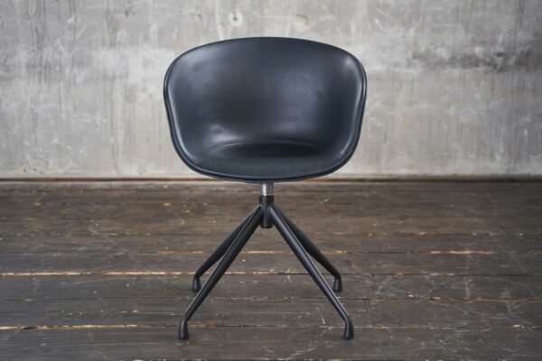 Designstühle 4x KAWOLA Stuhl DANI Esszimmerstuhl mit Drehfunktion Kunstleder blau im onlineshop kaufen