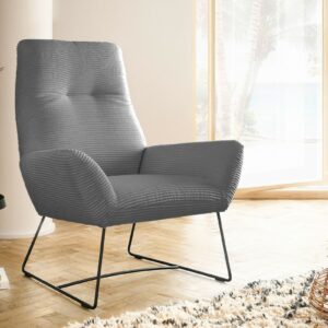 Industriell KAWOLA Sessel BISA Cord grau im onlineshop kaufen