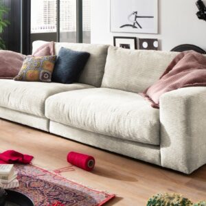 Boho Style KAWOLA Sofa MADELINE 3-Sitzer Cord cremeweiß im onlineshop kaufen