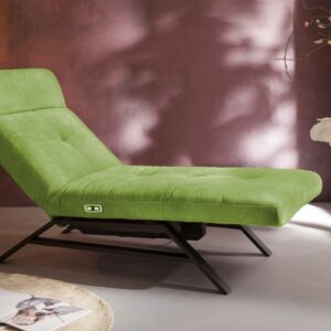 Velvet Dream KAWOLA Liege AMERIVA Sessel Relaxliege Velvet grün Fuß schwarz im onlineshop kaufen