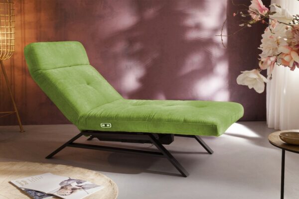 Velvet Dream KAWOLA Liege AMERIVA Sessel Relaxliege Velvet grün Fuß schwarz im onlineshop kaufen