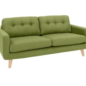 Retro KAWOLA 3-Sitzer ALEXO Sofa Stoff grün im onlineshop kaufen