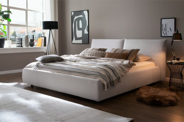Betten KAWOLA Bett HENRY Polsterbett Cord cremeweiß 160x200cm im onlineshop kaufen