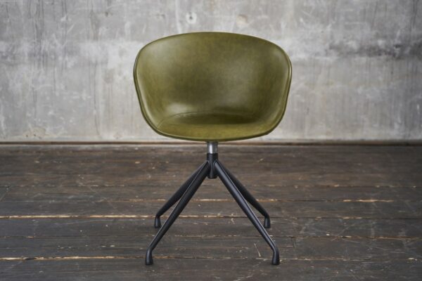 Designstühle 4x KAWOLA Stuhl DANI Esszimmerstuhl mit Drehfunktion Kunstleder grün im onlineshop kaufen