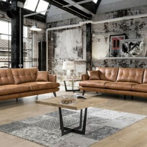 Brooklyn Loft KAWOLA Sofa-Set 4-Sitzer Couch und 3-Sitzer Couch HILLY Microfaser braun im onlineshop kaufen